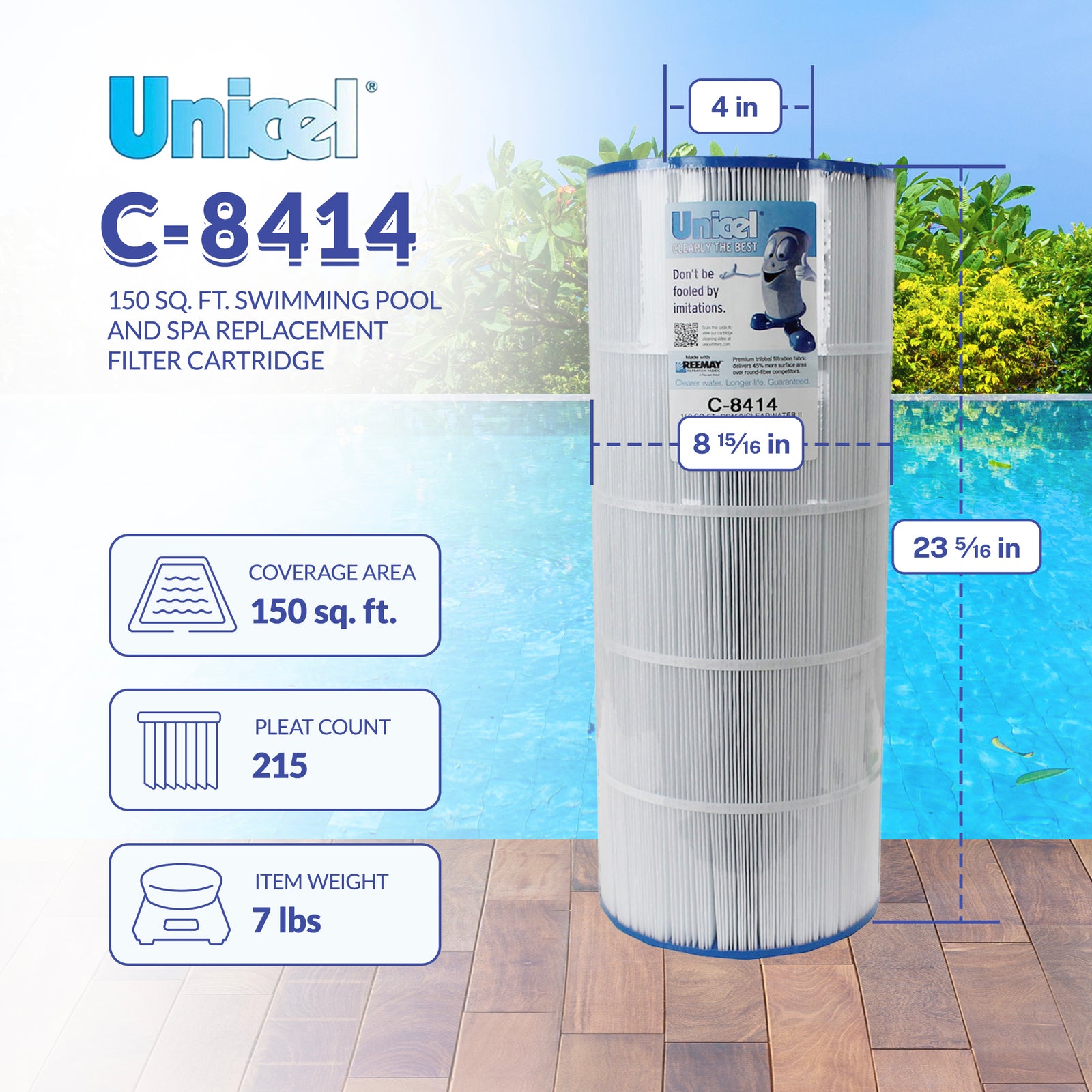 Unicel C-8414 Replacement Cartridge Filter 150 Sq Ft Clearwater II (Open Box) - VMInnovations