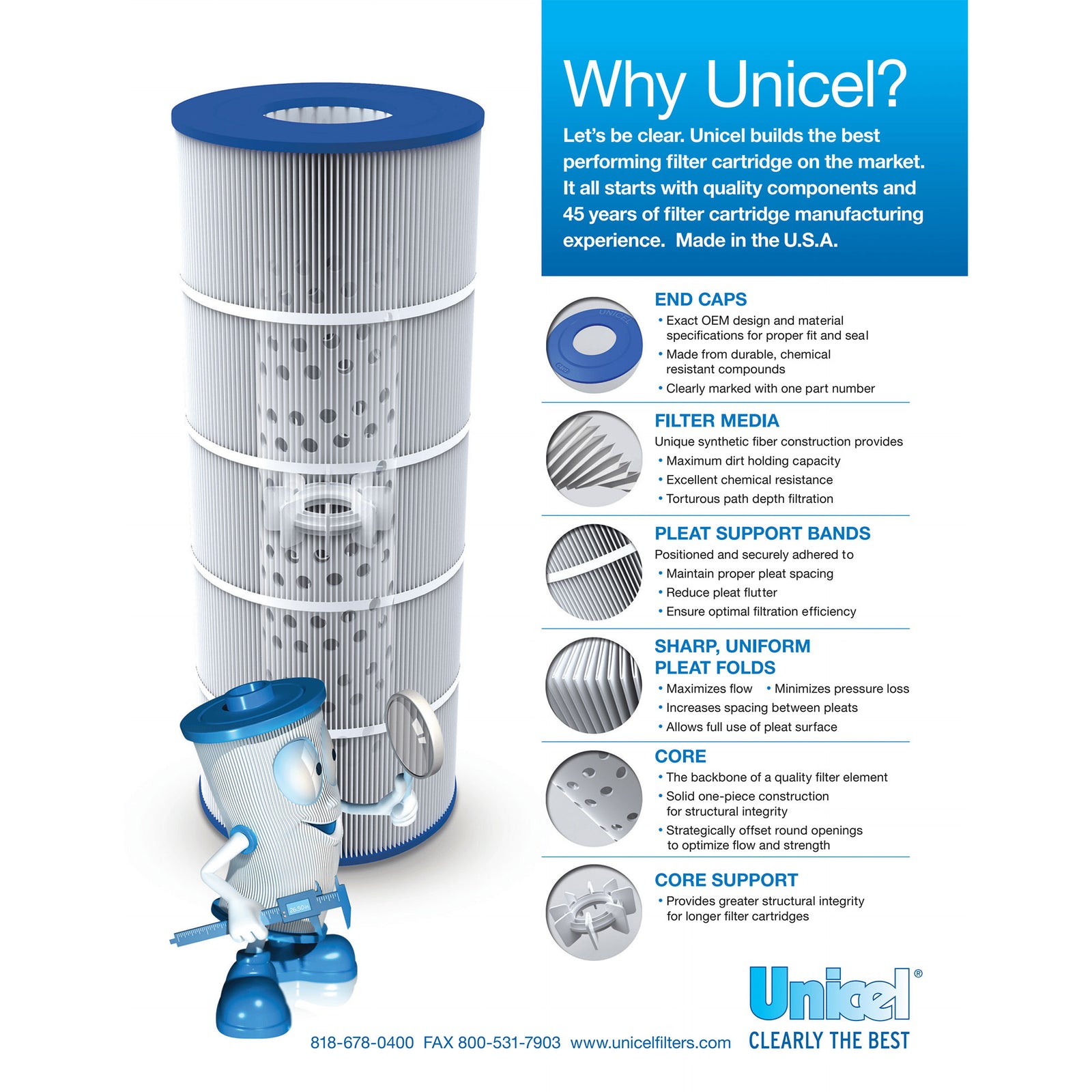 Unicel C-8418 Pool Spa Replacement Cartridge Filter 200 Sq Ft Jandy (Open Box) - VMInnovations