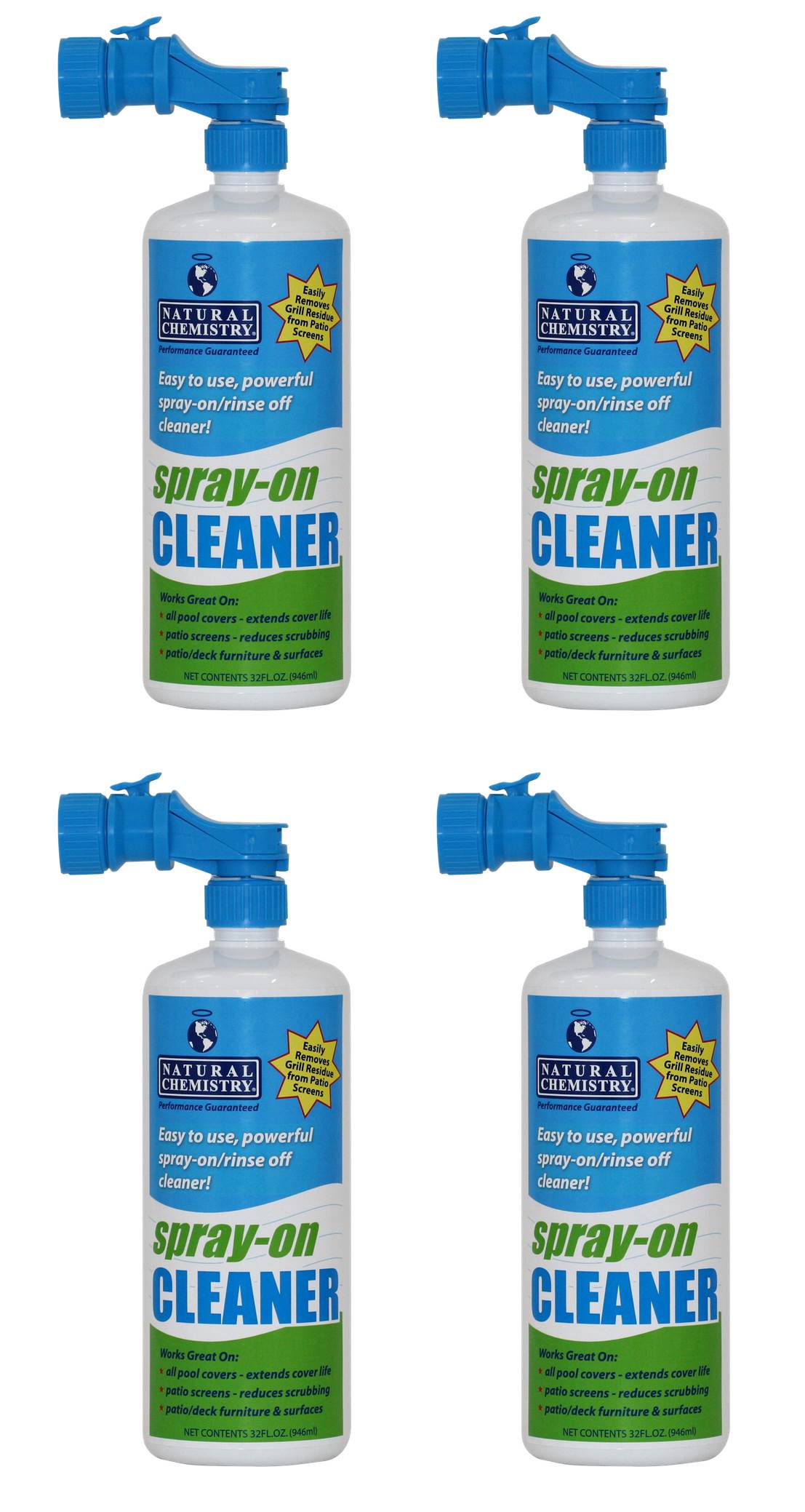 4 Natural Chemistry 00177 Swimming Pool Spa 32 oz Spray On Winter Cover Cleaners