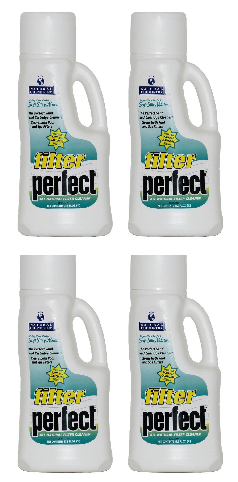 4) Natural Chemistry 03215 Swimming Pool Spa Filter Perfect Cleaner - 1L Each