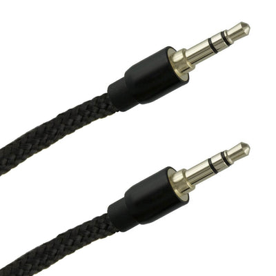 3.5mm Auxiliary Sound Stereo 5-Foot Tablet Smartphone Car Cable (2 Pack), Black