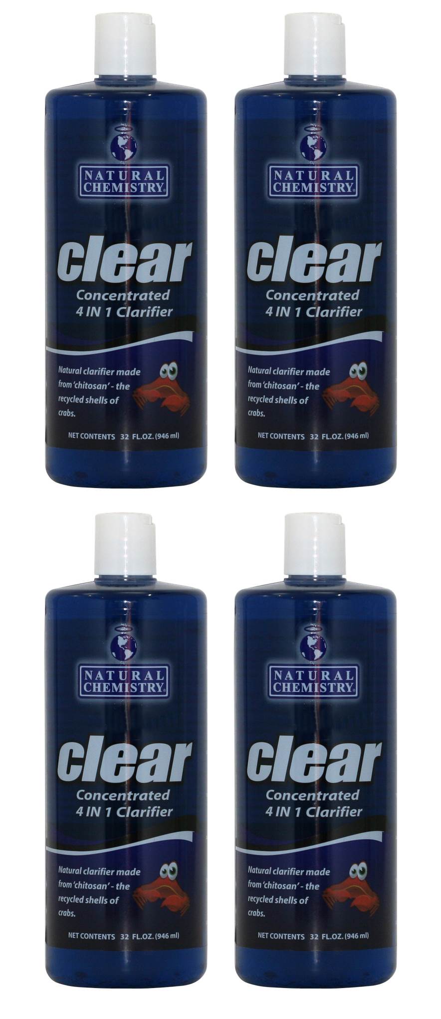 4 Natural Chemistry 03555 Clear Swimming Pool Spa Hot Tub Clarifier - 16 oz Each