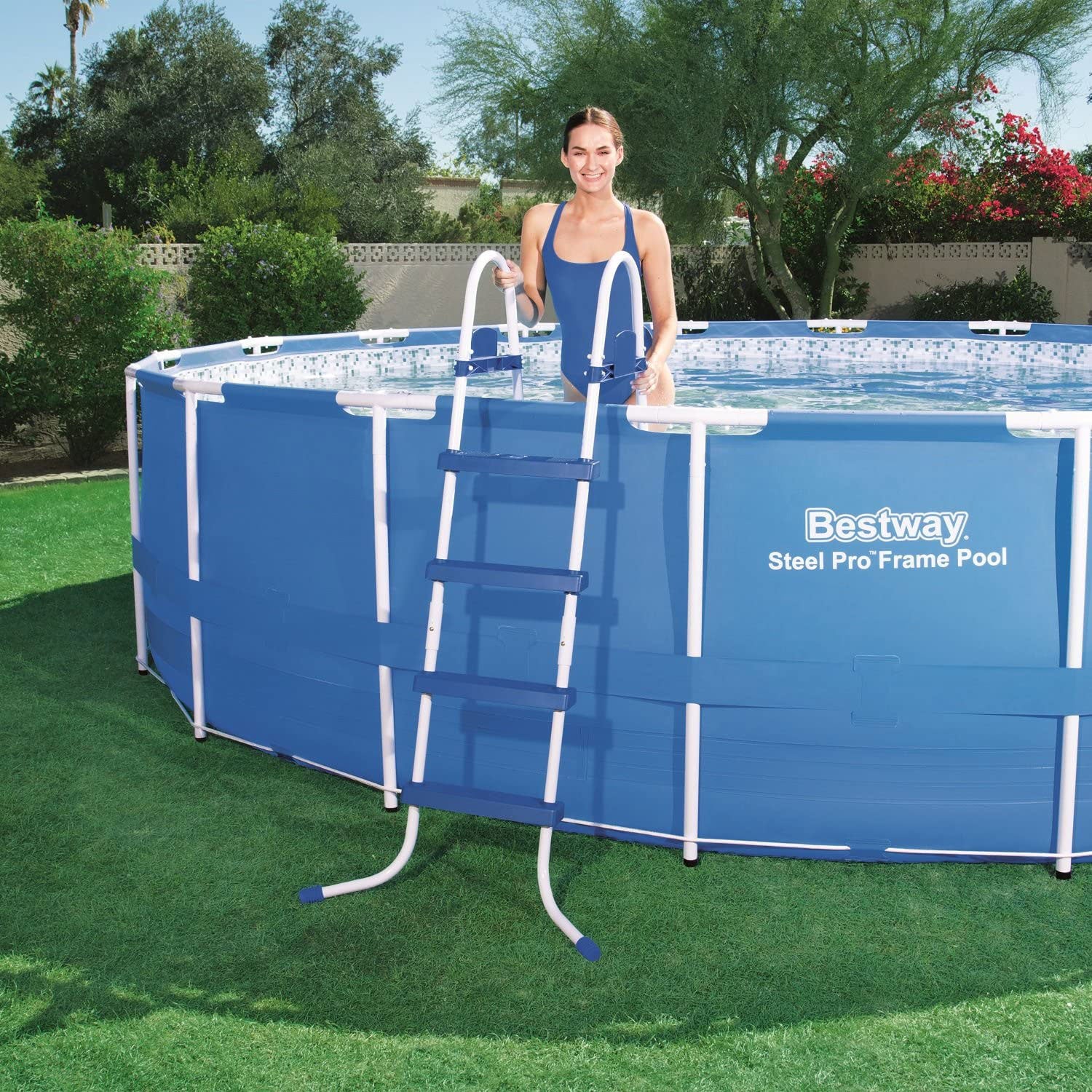 Bestway 58336E-BW 48 Inch Flowclear Rust Resistant Pool Ladder (Open Box) - VMInnovations