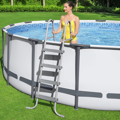 Bestway Steel Pro MAX 14 x 4 Foot Frame Above Ground Round Swimming Pool Set
