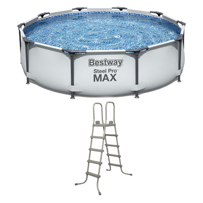 Bestway 52" Steel Pool Ladder & Bestway 10' Steel Frame Round Swimming Pool - VMInnovations
