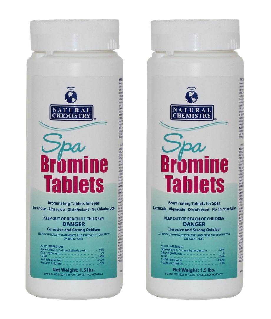 2) Natural Chemistry 04109 Hot Tub Spa Bromine Chemical Tablets - 1.5 lbs Each - VMInnovations