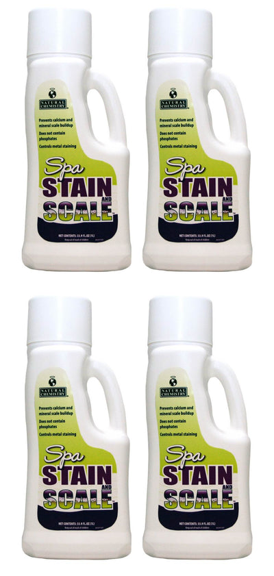 4) Natural Chemistry 04124 Hot Tub Spa Chemical Stain & Scale Free - 1L Each