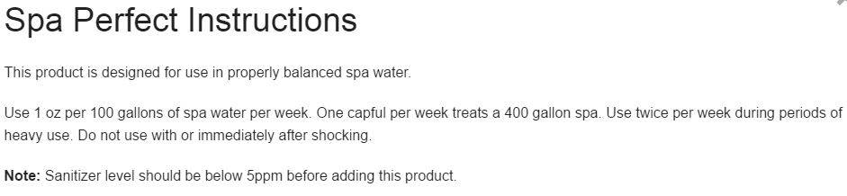 2) Natural Chemistry 04131 Tub Spa Perfect Water Maintenance Sanitizer - 1L Each