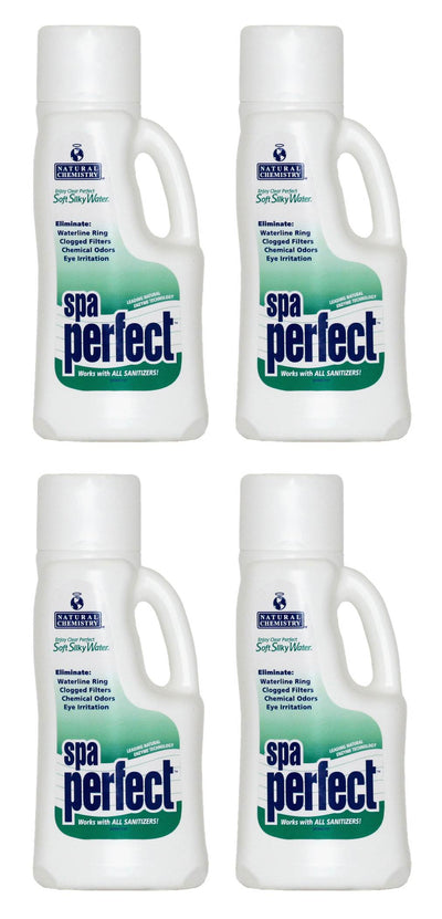 4) Natural Chemistry 04131 Tub Spa Perfect Water Maintenance Sanitizer - 1L Each