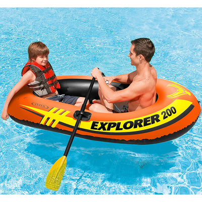 Intex American Flag 2 Person Tube with Cooler and 2 Person Youth Inflatable Raft