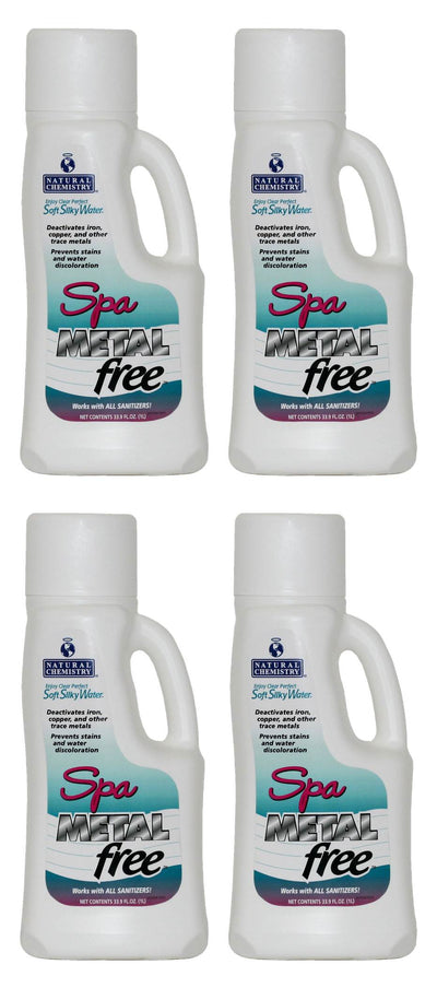 Natural Chemistry 04133 Water Chemical Hot Tub Spa Metal Free - 1 Liter (4 Pack)