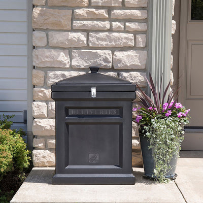 Step2 Locking Deluxe Package Parcel Mail Delivery Box Plastic, Black (Open Box)