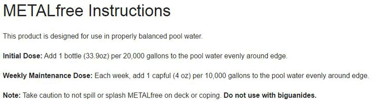 4) NEW Natural Chemistry 07001 Spa Swimming Pool Metal Free Chemical - 1L Each