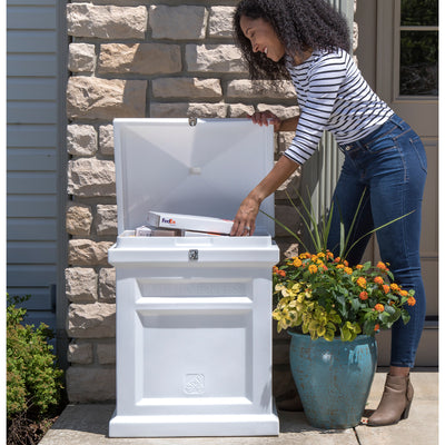 Step2 583899 Deluxe Outdoor Mail Package Delivery Box Container, Estate White