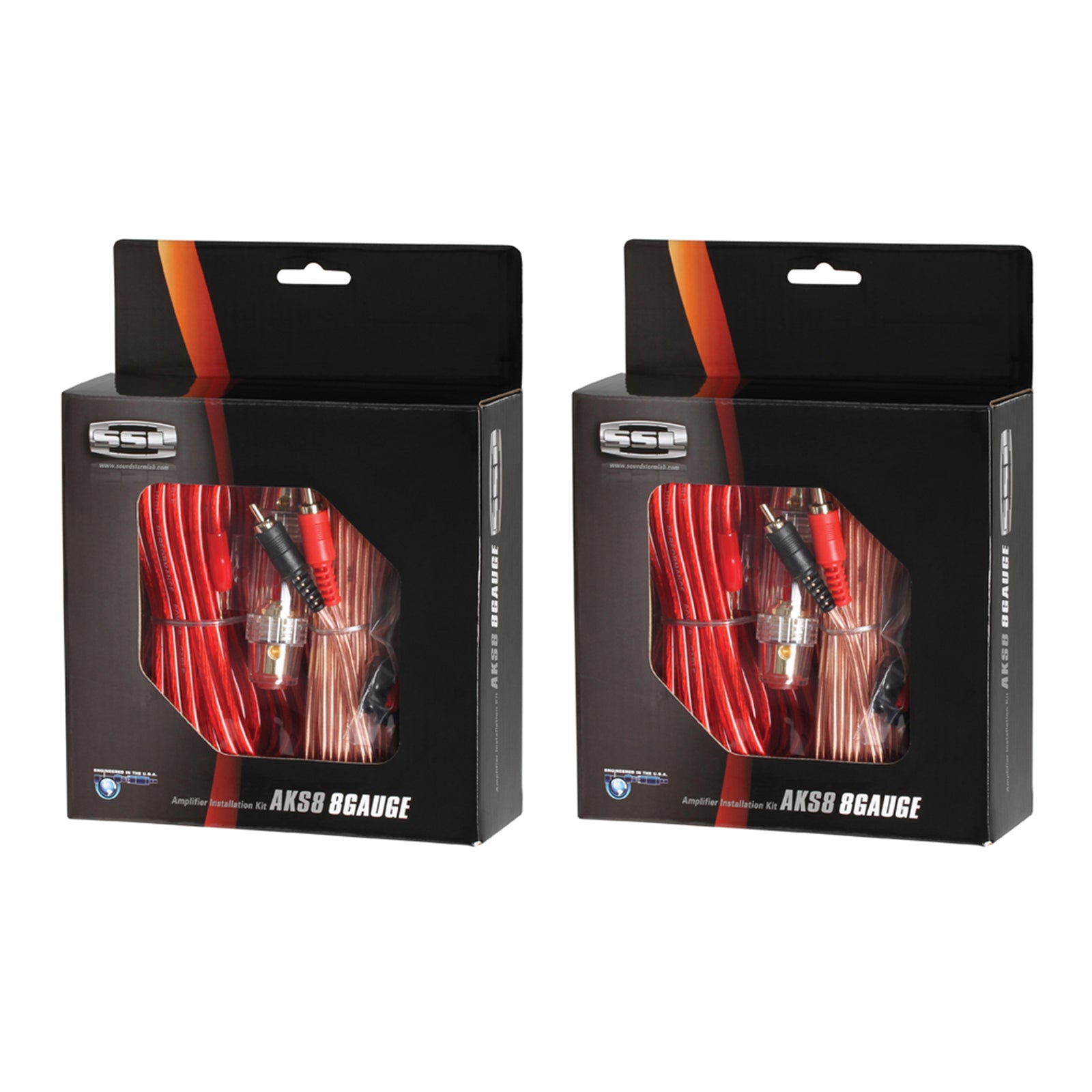 Soundstorm 8 Gauge Ga Complete Car Amplifier Wiring Installation Kit (2 Pack) - VMInnovations