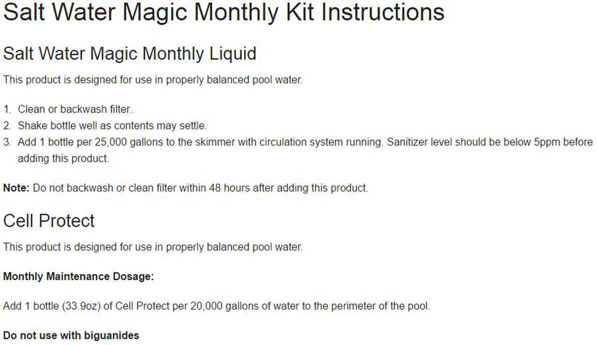 4) Natural Chemistry 07404 Spa Swimming Pool Water Magic Monthly Chemical Kits - VMInnovations