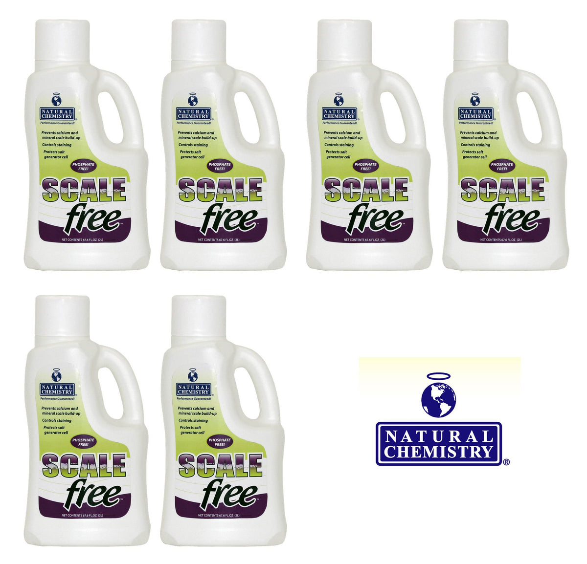 6 Natural Chemistry 07511 Spa Swimming Pool SCALEfree Mineral Stain Prevent - 2L
