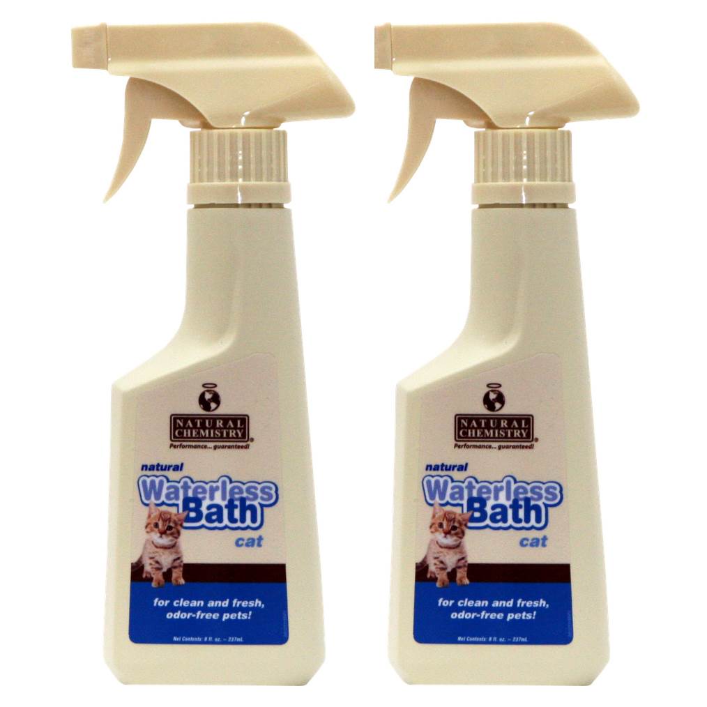 Natural Chemistry Waterless Bath for Cats Coat Cleaner Deodorizer, 8 oz (2 Pack)