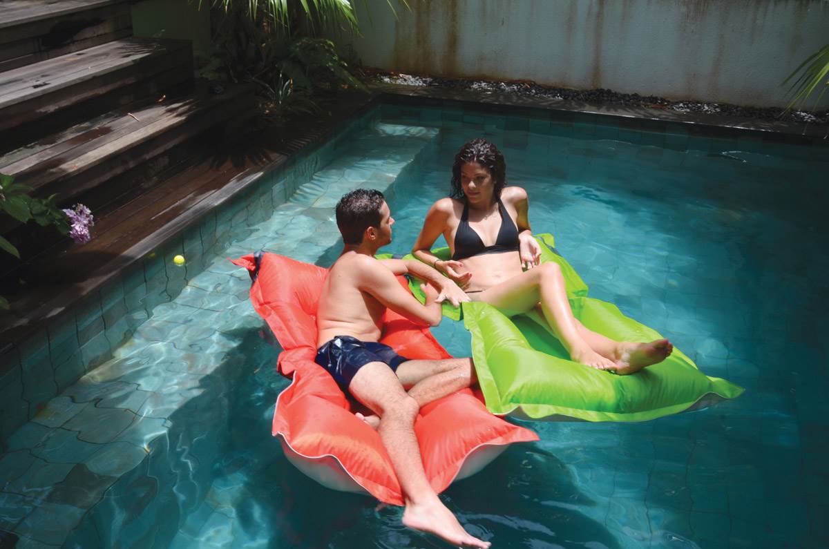 Kokido Beadz BreeZ Floating Pool Bean Bag Lounge Chair Orange K217WBX - Open Box