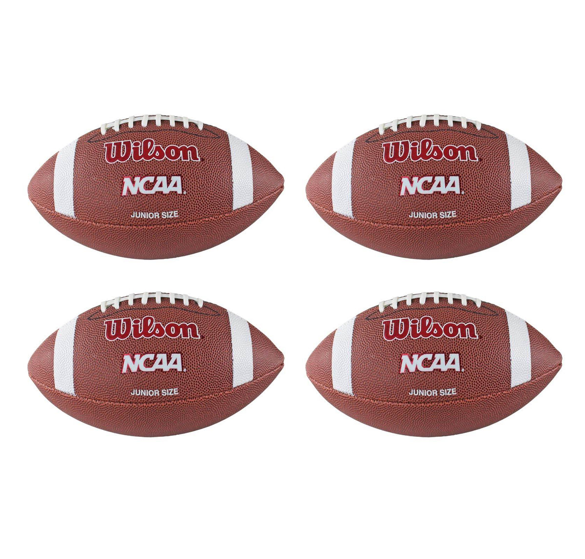 (4) WILSON NCAA Red Zone Junior Size Composite Leather Footballs | WTF1571ID