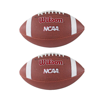 Wilson NCAA Red Zone Composite Leather Junior Footballs (2 Pack) | 2 x WTF1571ID