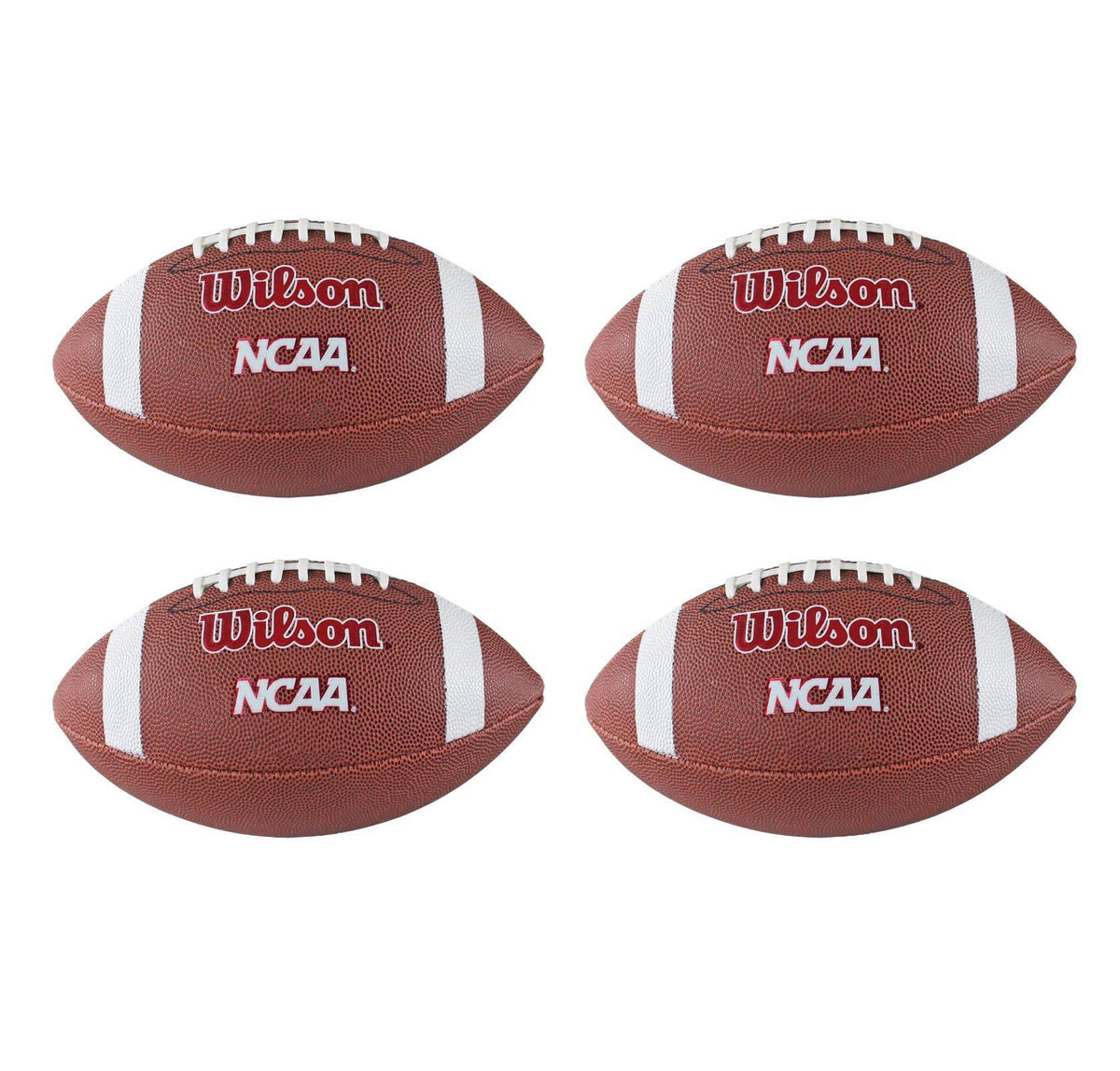 Wilson NCAA Red Zone Composite Leather Junior Footballs (4 Pack) | 4 x WTF1571ID