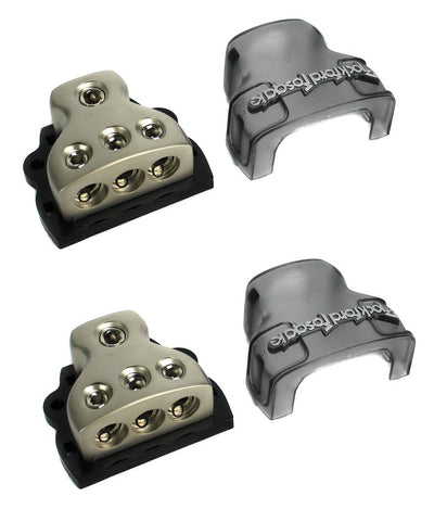 ROCKFORD FOSGATE 0/1/4-Gauge Car Distribution Blocks 1-In-3 (2 Pack) +Amp Kit