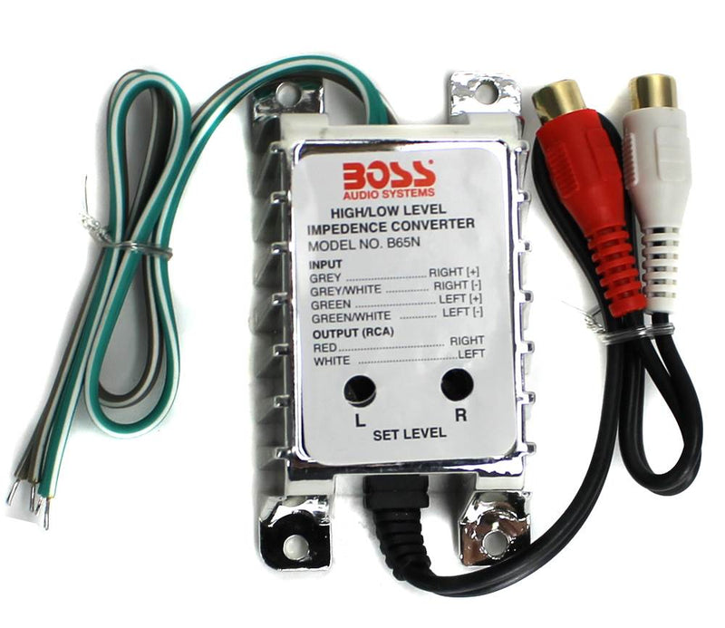 BOSS B65N High Level to Low Level Converter RCA Input + Rockford RCA 10&
