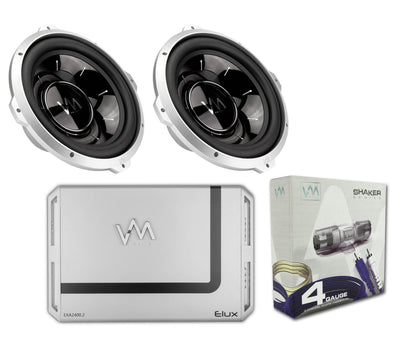 2 VM Audio SRW15 15" 2400W Car Subwoofers DVC 4 Ohm + EXA2400.2 Amp + Wiring Kit