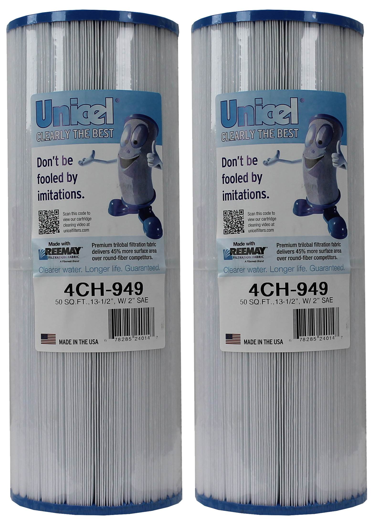 Unicel 4CH-949 Replacement 50 SqFt Filter Cartridge for Spa, 210 Pleats (2 Pack)