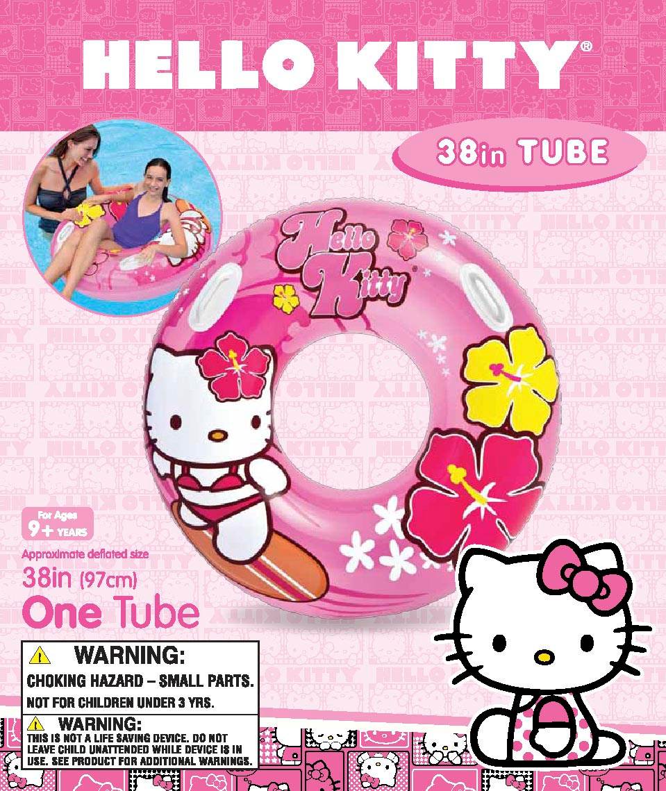 Intex Hello Kitty Inflatable Kids Floating Tube Pool Raft - Pink (Open Box)