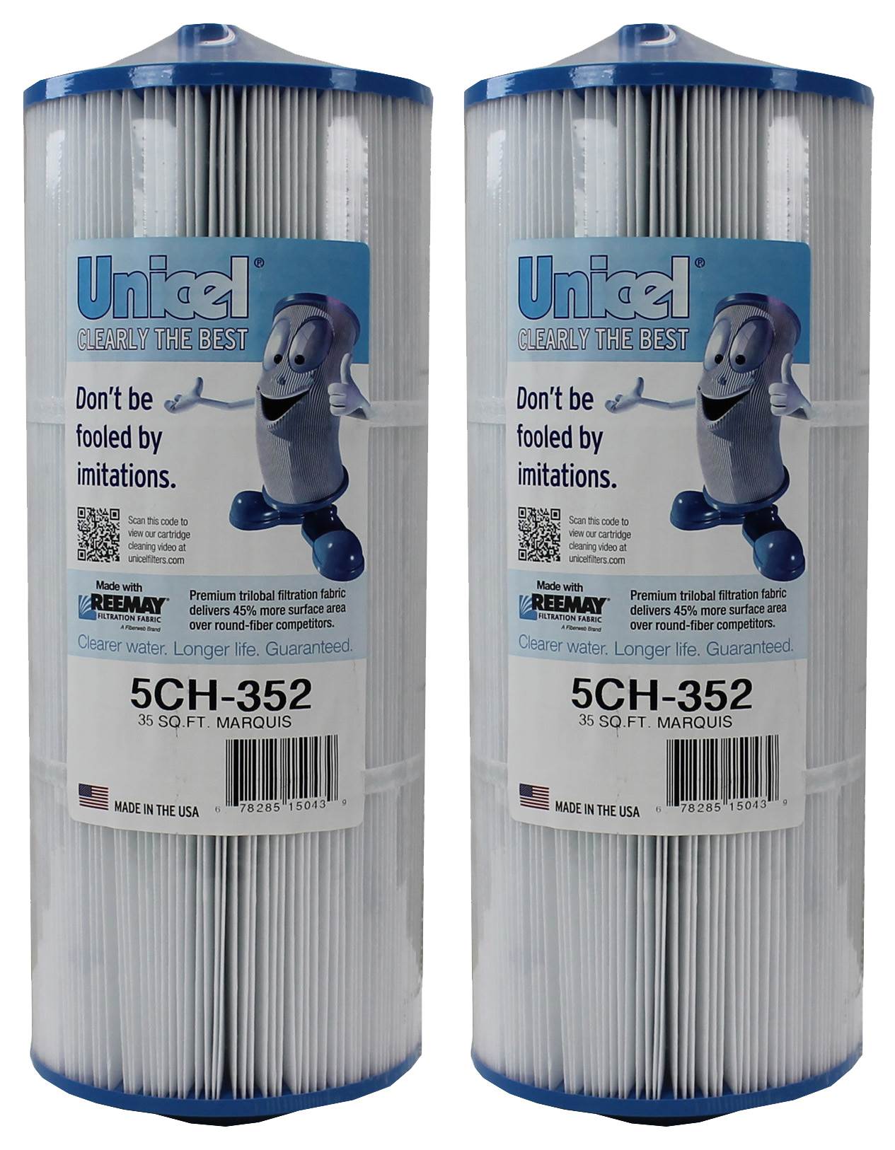 Unicel 5CH-352 Replacement 35 SqFt Filter Cartridge for Spa, 151 Pleats (2 Pack) - VMInnovations