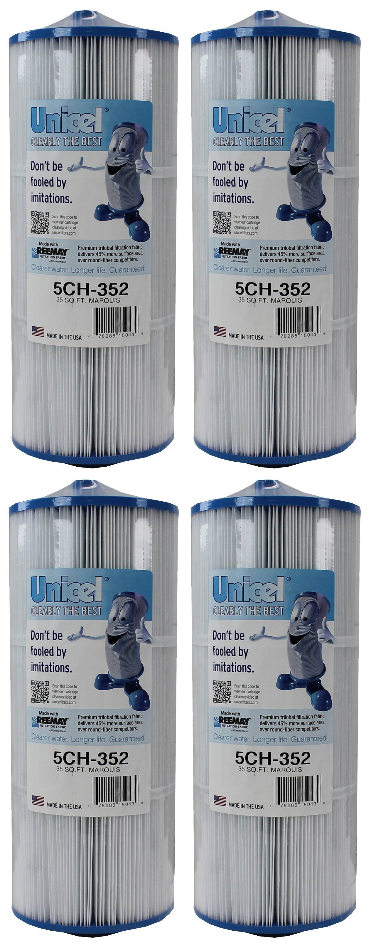 Unicel 5CH-352 Replacement 35 SqFt Filter Cartridge for Spa, 151 Pleats (4 Pack) - VMInnovations