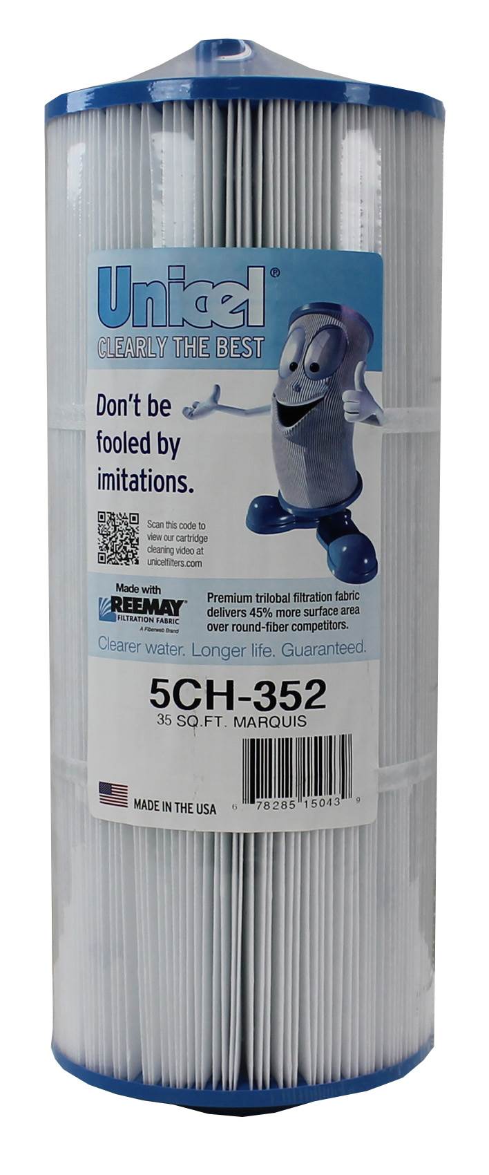 Unicel 5CH-352 Replacement 35 SqFt Filter Cartridge for Spa, 151 Pleats (4 Pack)