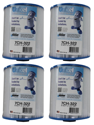 Unicel 7CH-322 Replacement 32 SqFt Filter Cartridge for Spa, 175 Pleats (4 Pack) - VMInnovations