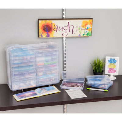 IRIS 5 x 7 Inch Large Photo Craft Keeper Storage Box Organizer, Clear (Open Box)