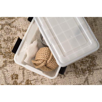 IRIS USA 19 Quart Weathertight Stackable Storage Box, Secure Lid, Clear (6 Pack)