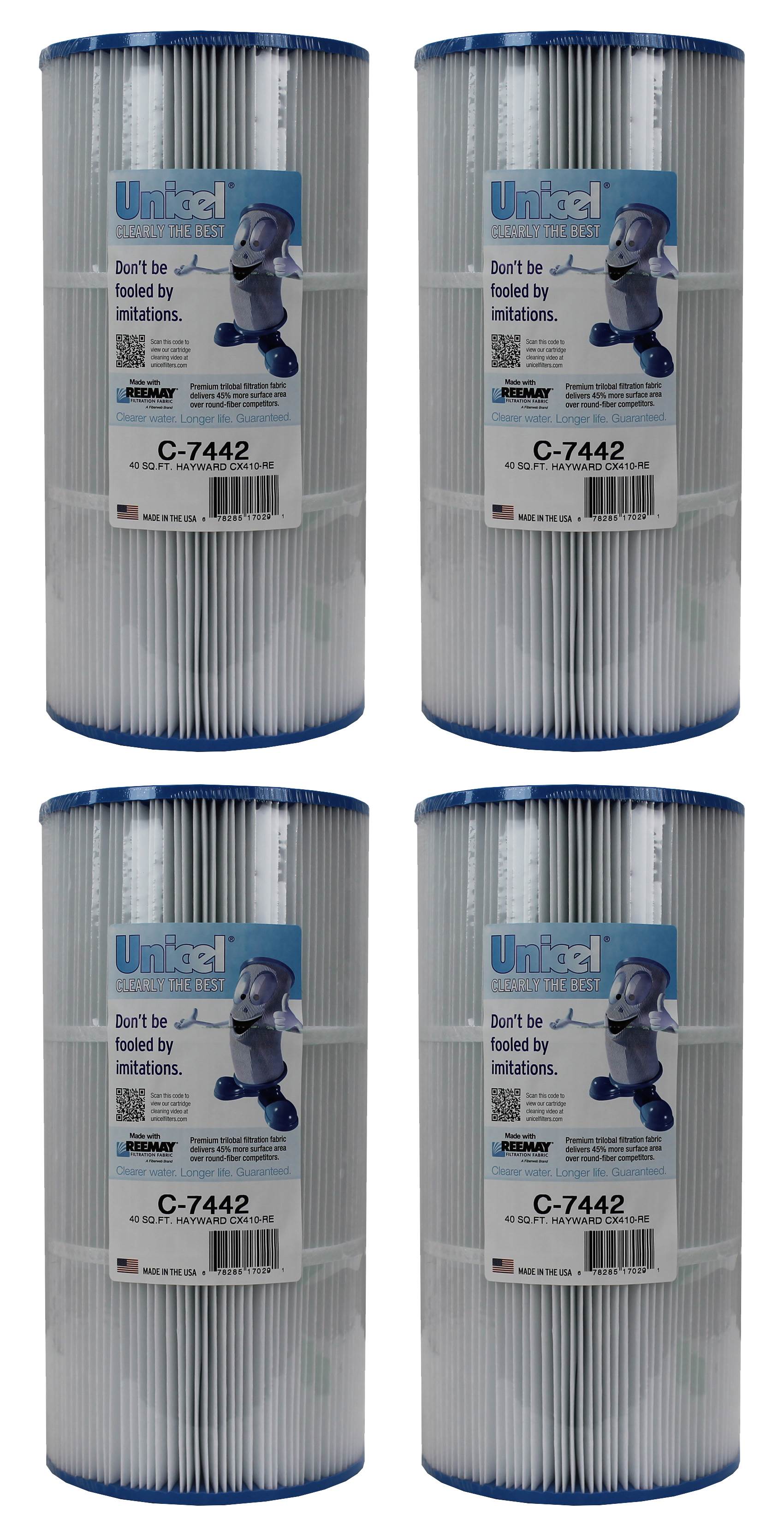 Unicel C-7442 Replacement 40 Sq Ft Pool Filter Cartridge, 120 Pleats (4 Pack)