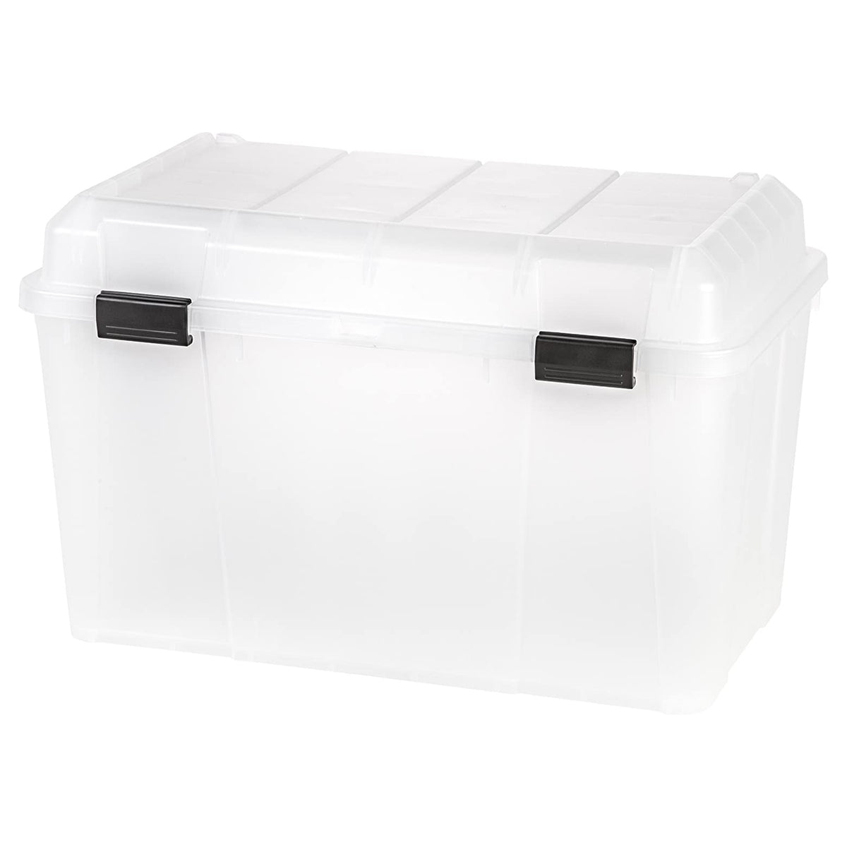 IRIS USA 138 Quart Utility Storage Trunk with Secure Hinged Lid, Clear (3 Pack)