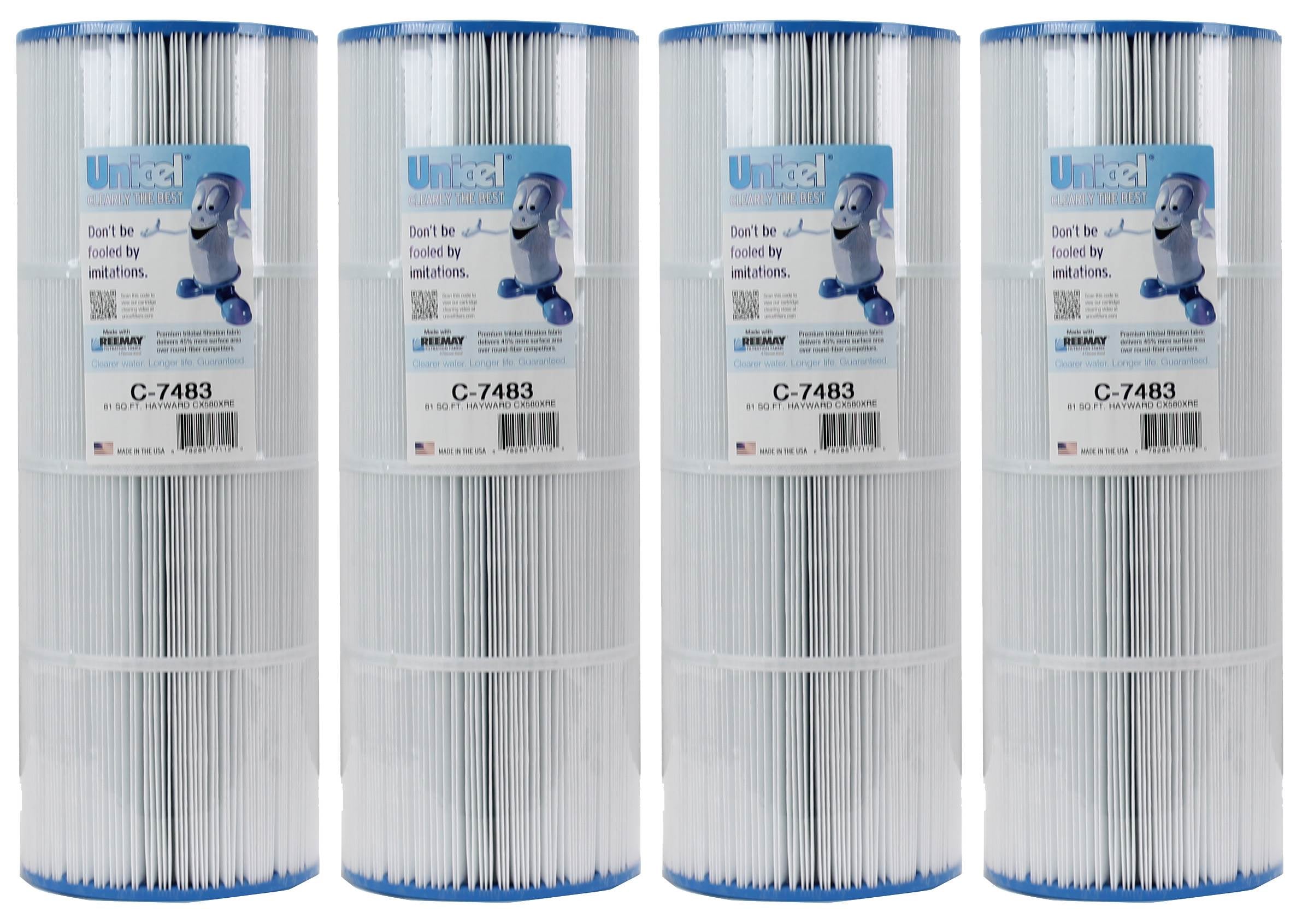 Unicel C-7483 Replacement 81 Sq Ft Pool Filter Cartridge, 176 Pleats (4 Pack)