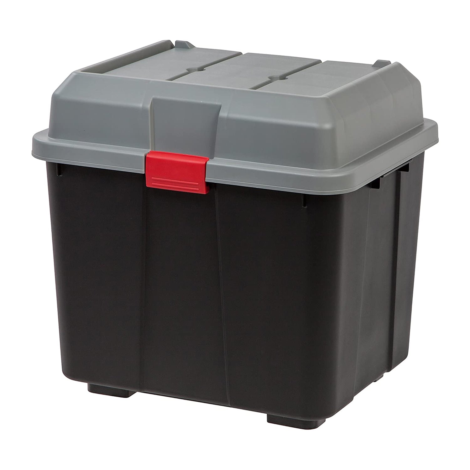 IRIS USA 16.9 Gal Storage Trunk w/ Secure Hinged Lid Black (4 Pack) (Open Box)