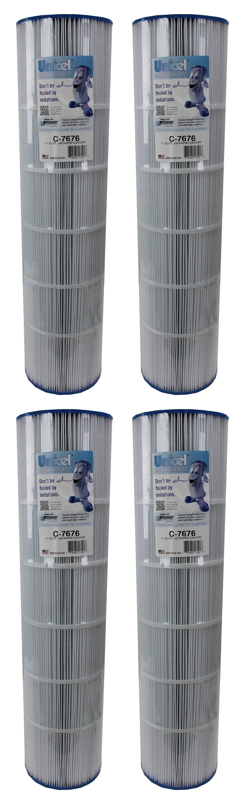 Unicel C-7676 Replacement 75 Sq Ft Pool Spa Filter Cartridge, 108 Pleats, 4 Pack