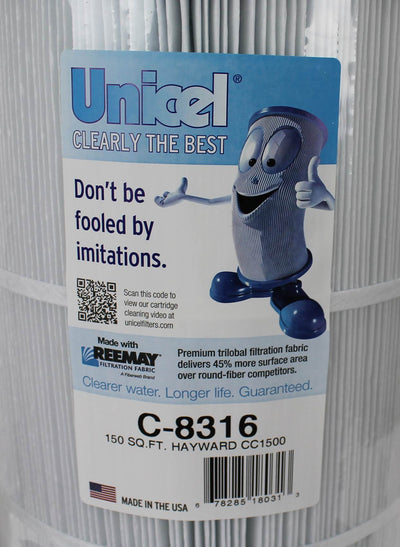 Unicel C-8316 Replacement 150 Sq Ft Pool Filter Cartridge, 215 Pleats, 4 Pack