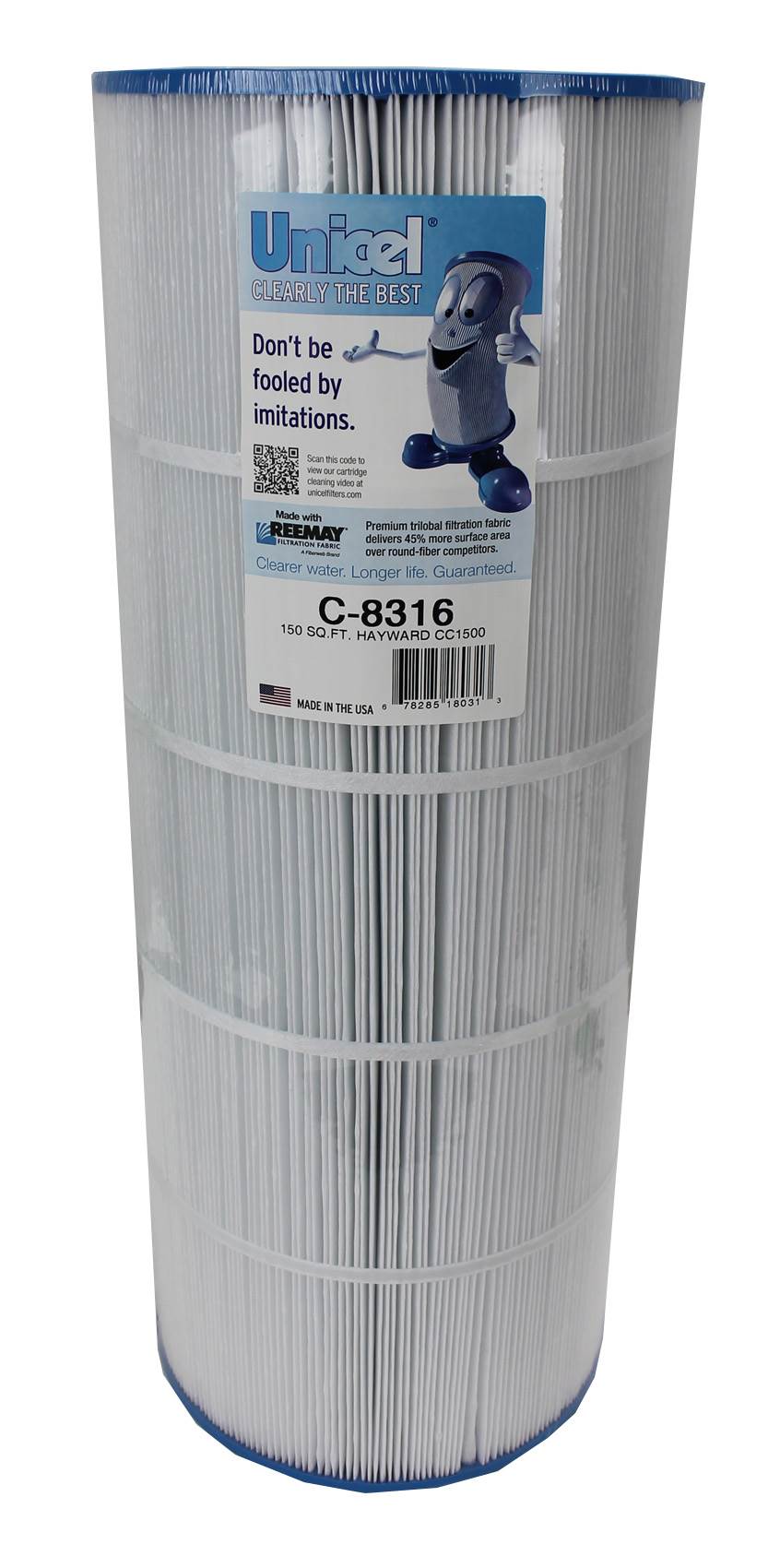 Unicel C-8316 Replacement 150 Sq Ft Pool Filter Cartridge, 215 Pleats, 4 Pack