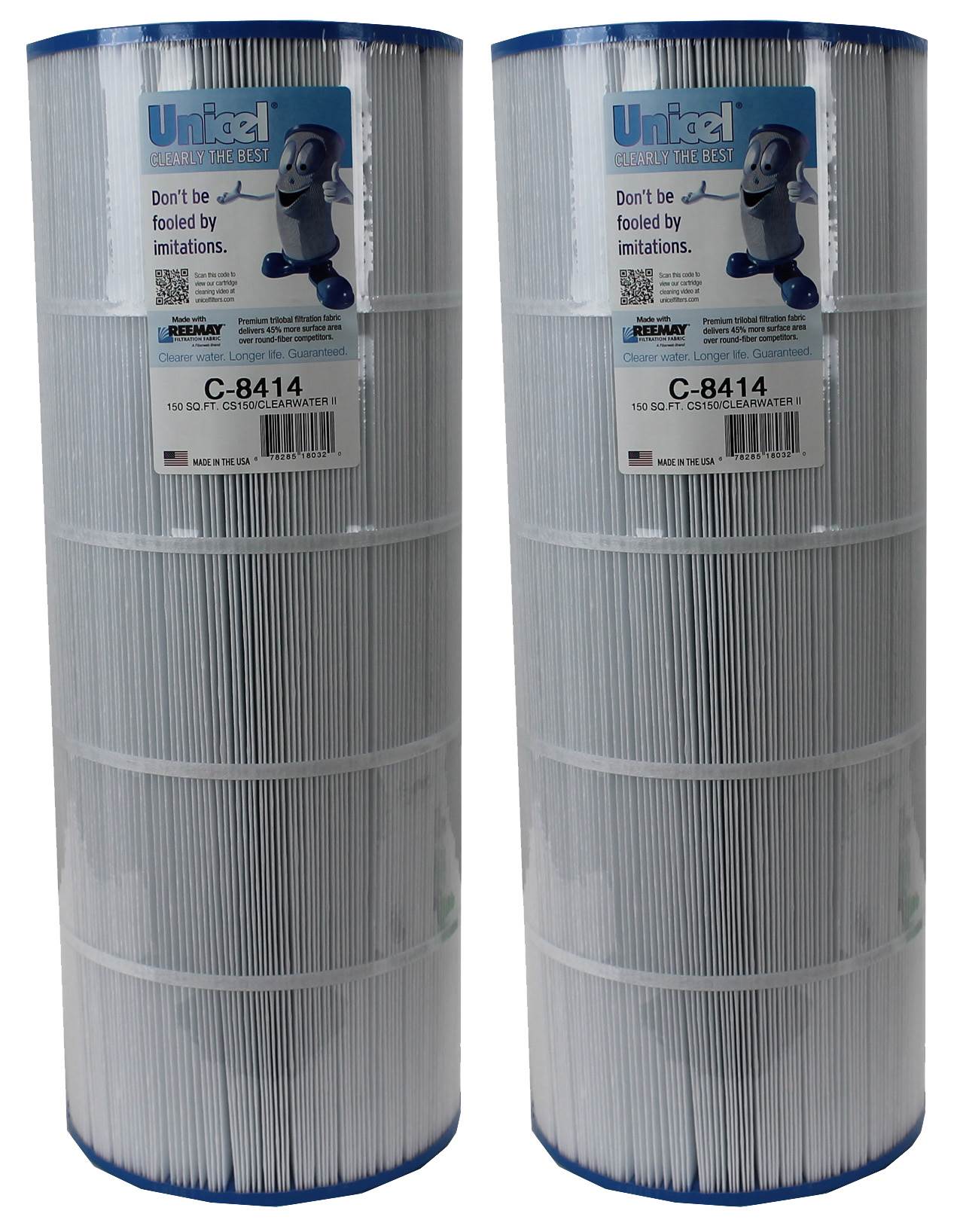 Unicel C-8414 Swimming Pool Replacement Cartridge Filters 150 Sq Ft (2 Pack) - VMInnovations