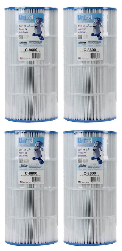 Unicel C-8600 Replacement 75 Sq Ft Pool Spa Filter Cartridge, 153 Pleats, 4 Pack