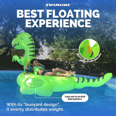 Swimline Giant 78" Inflatable Dinosaur Swimming Pool or Lake Floating Water Raft - VMInnovations