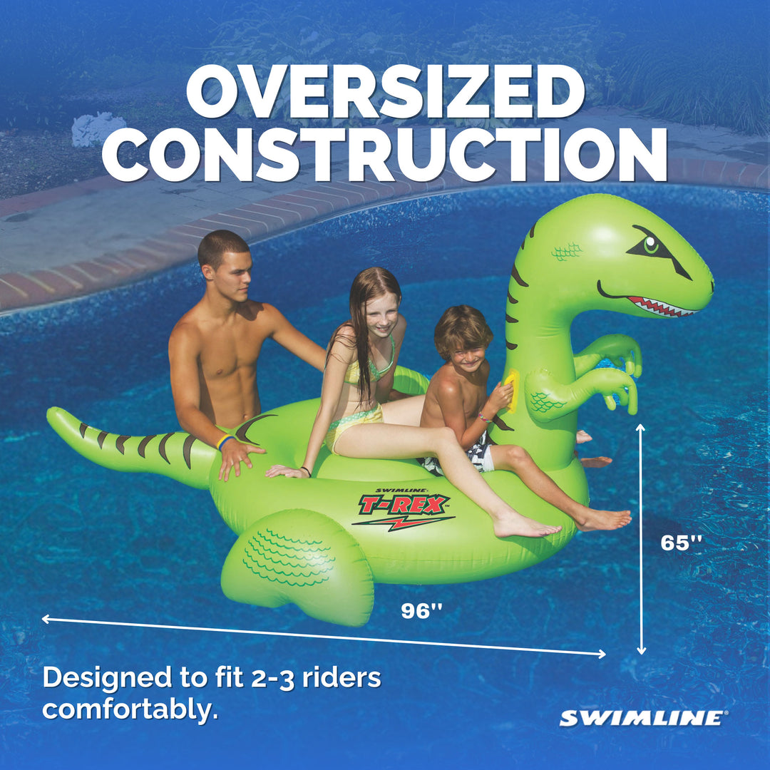 Swimline Giant 78" Inflatable Dinosaur Swimming Pool or Lake Floating Water Raft