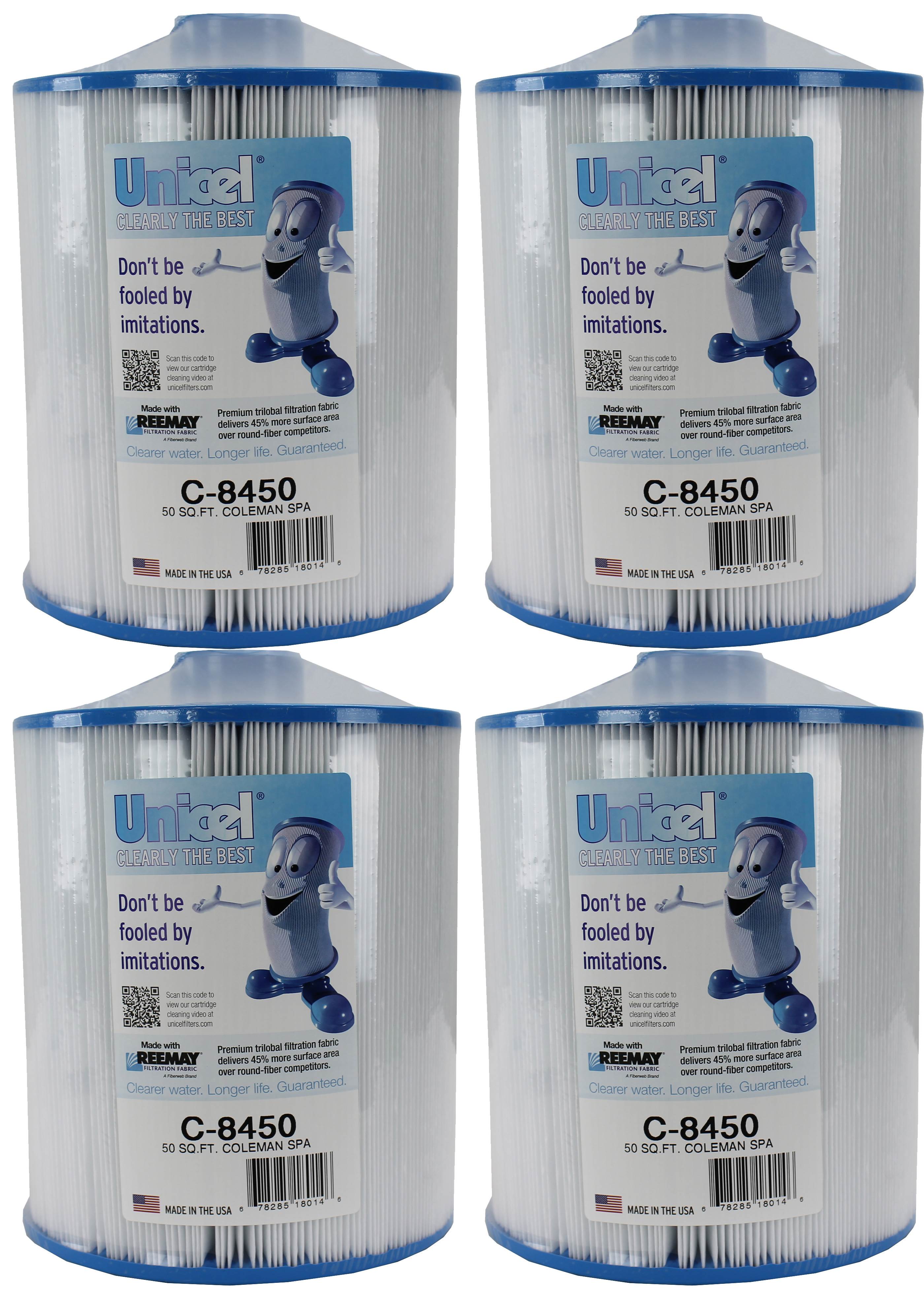 4) Unicel C-8450 Spa Replacement Cartridge Filters 50 Sq Ft Coleman/Maax PCS50N