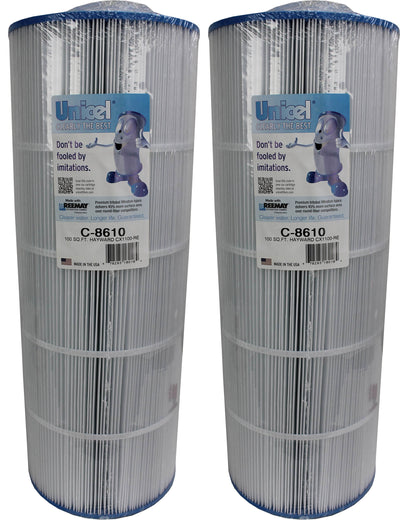 Unicel C-8610 Replacement 100 SqFt Pool Spa Filter Cartridge, 153 Pleats, 2 Pack